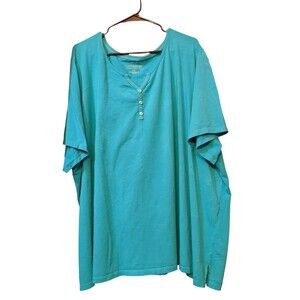 Catherines Supreme Collection Women's  V-Neck Tunic 5X 34W 36W Blue-Green (Teal)